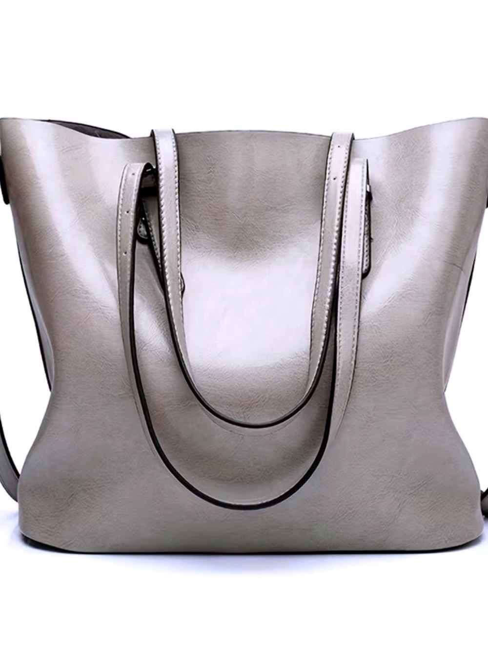 New -Gorgeous -Metallic Silver -Multifunctional Faux Leather Shoulder Bag